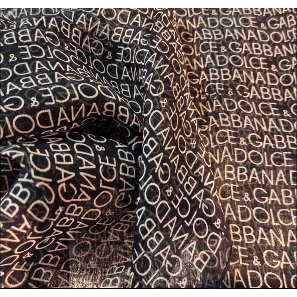 Dolce & Gabbana Signature Logo Silk Monogram Neck Hair Handbag Scarf  NWT - Picture 6 of 12